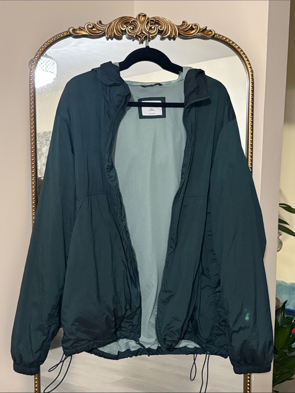 Old Navy Dark Green Hooded Windbreaker Jacket XXL
